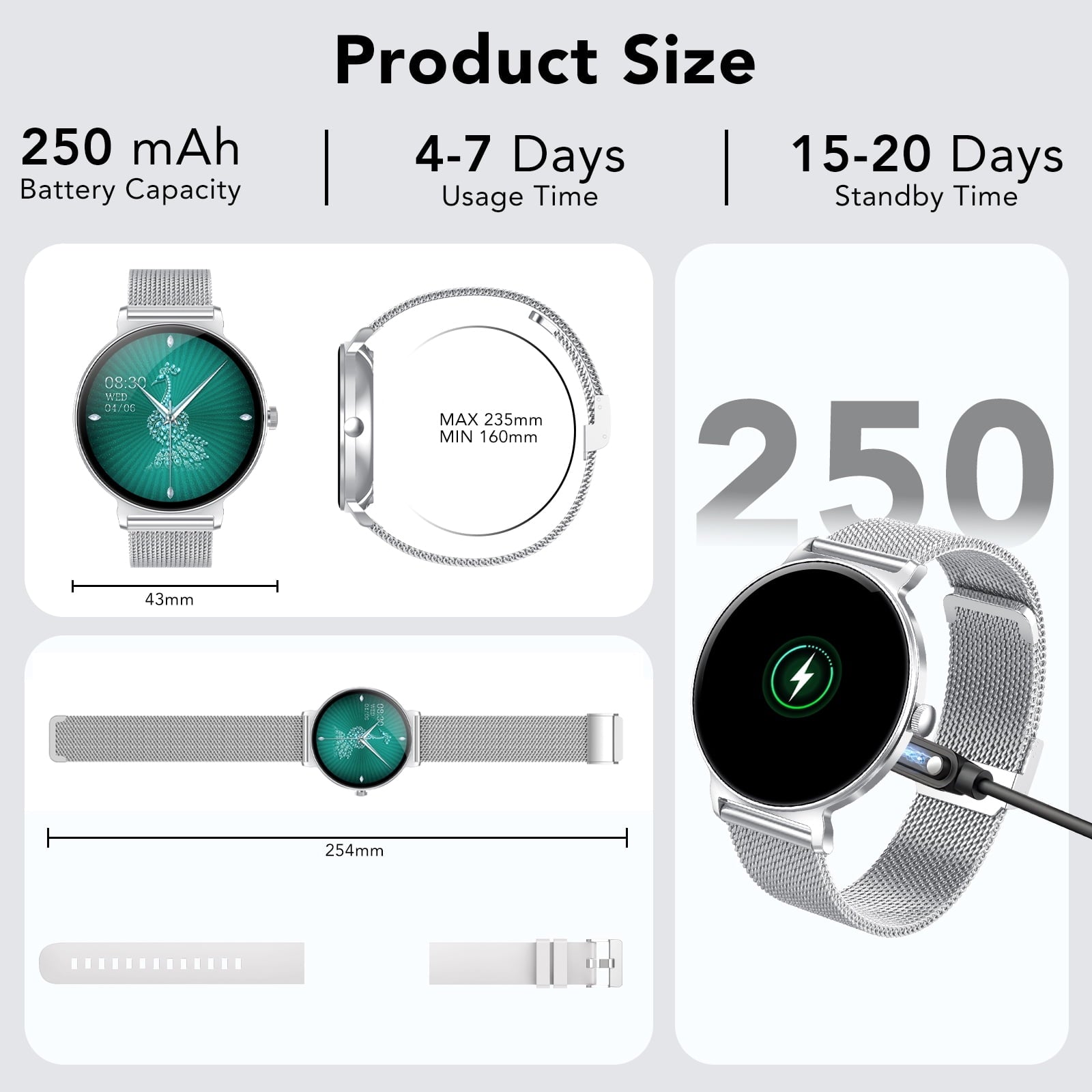 Smart Watch for Women, 1.27" Thin Face Fitness Tracker with Bluetooth Calls(Answer&Make), Smart Watch Fits for Android and iPhone, IP68 Waterproof, 110+ Sport Modes Smartwatch (2 Strap)