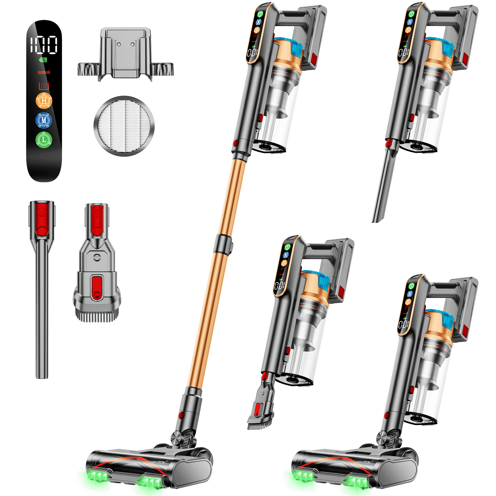VAKERR Cordless Vacuum Cleaner 550W 55KPA 60Mins 2500mAh Lightweight Stick Vacuum Cleaner for Home Hardwood Floor Carpet Pet Hair